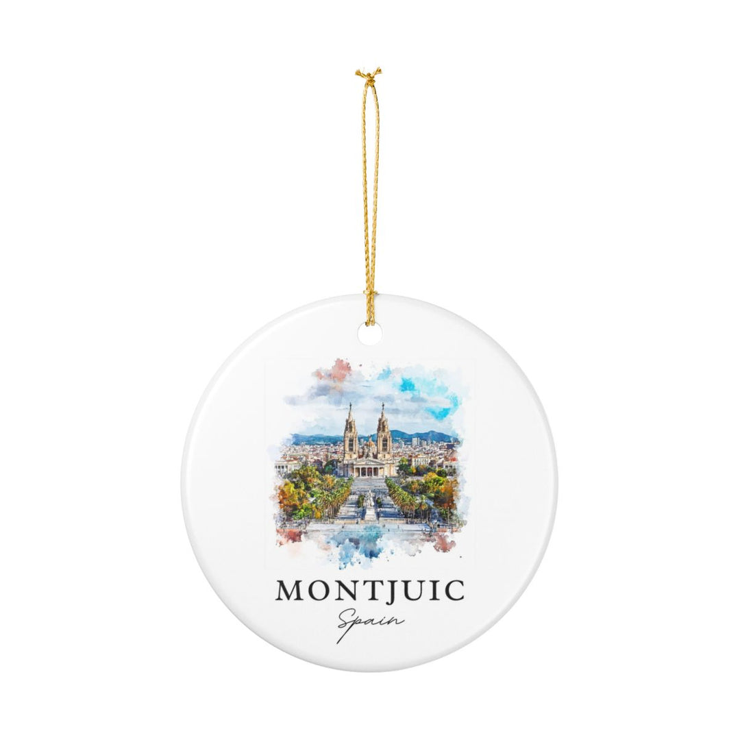 Montjuic Spain Ornament: Unique Montjuic Spain Souvenir, Montjuic Spain Xmas Decor, and Authentic Montjuic Spain Gift