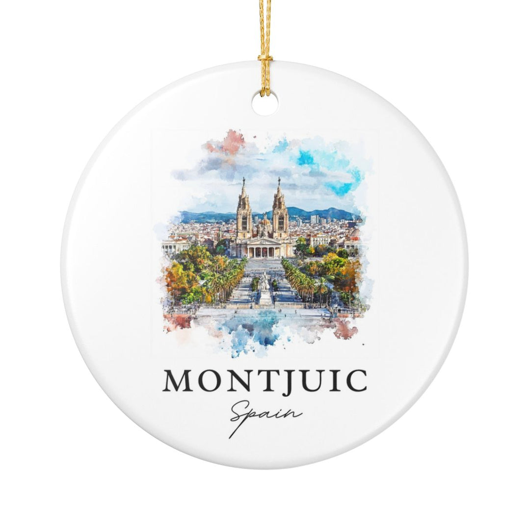 Montjuic Spain Ornament: Unique Montjuic Spain Souvenir, Montjuic Spain Xmas Decor, and Authentic Montjuic Spain Gift
