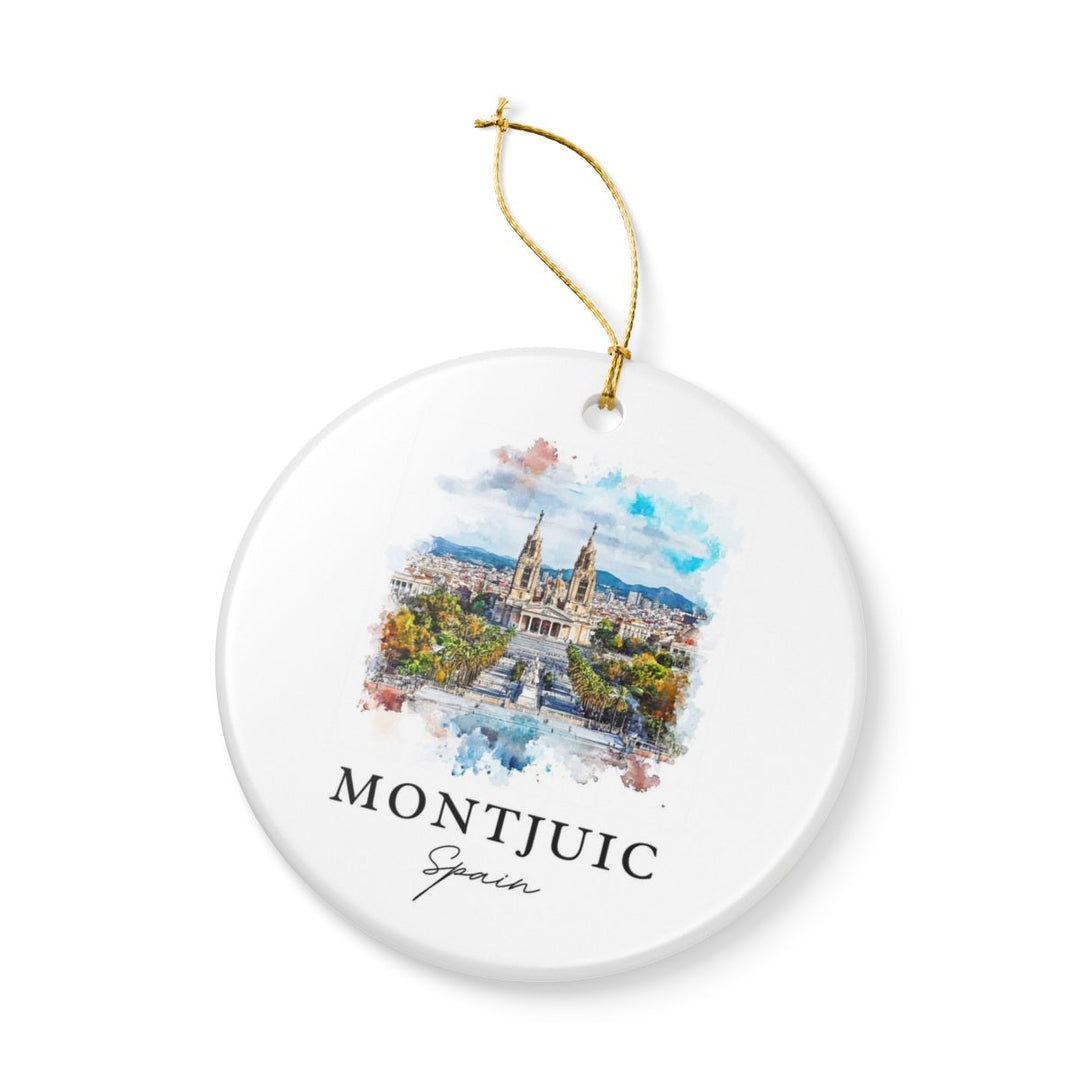 Montjuic Spain Ornament: Unique Montjuic Spain Souvenir, Montjuic Spain Xmas Decor, and Authentic Montjuic Spain Gift