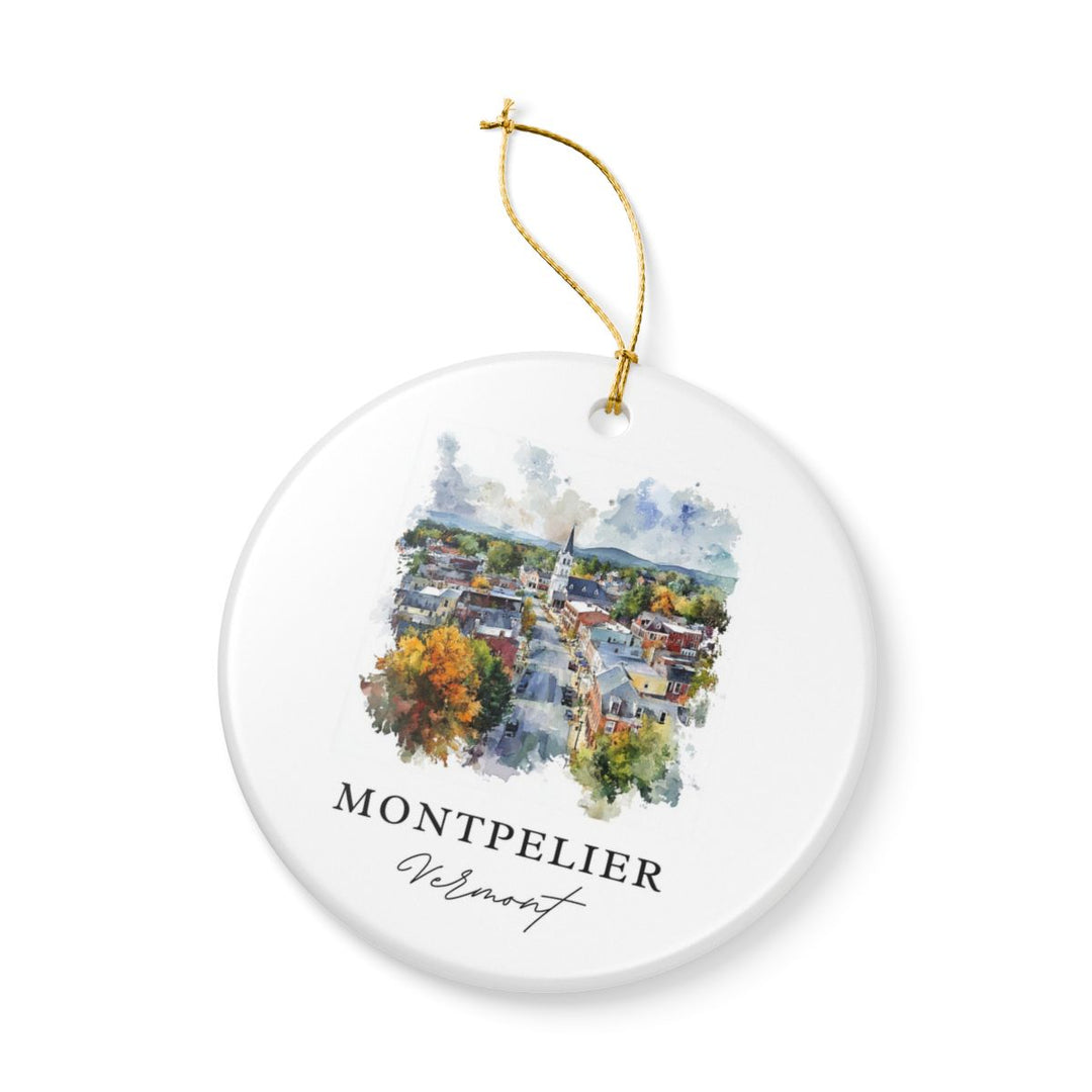 Montpelier Vermont USA Ornament: Unique Montpelier Souvenir, Montpelier Vermont Xmas Decor, and Authentic Montpelier Gift
