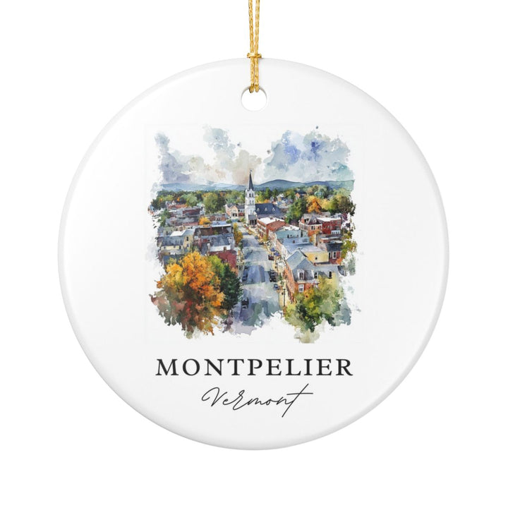 Montpelier Vermont USA Ornament: Unique Montpelier Souvenir, Montpelier Vermont Xmas Decor, and Authentic Montpelier Gift