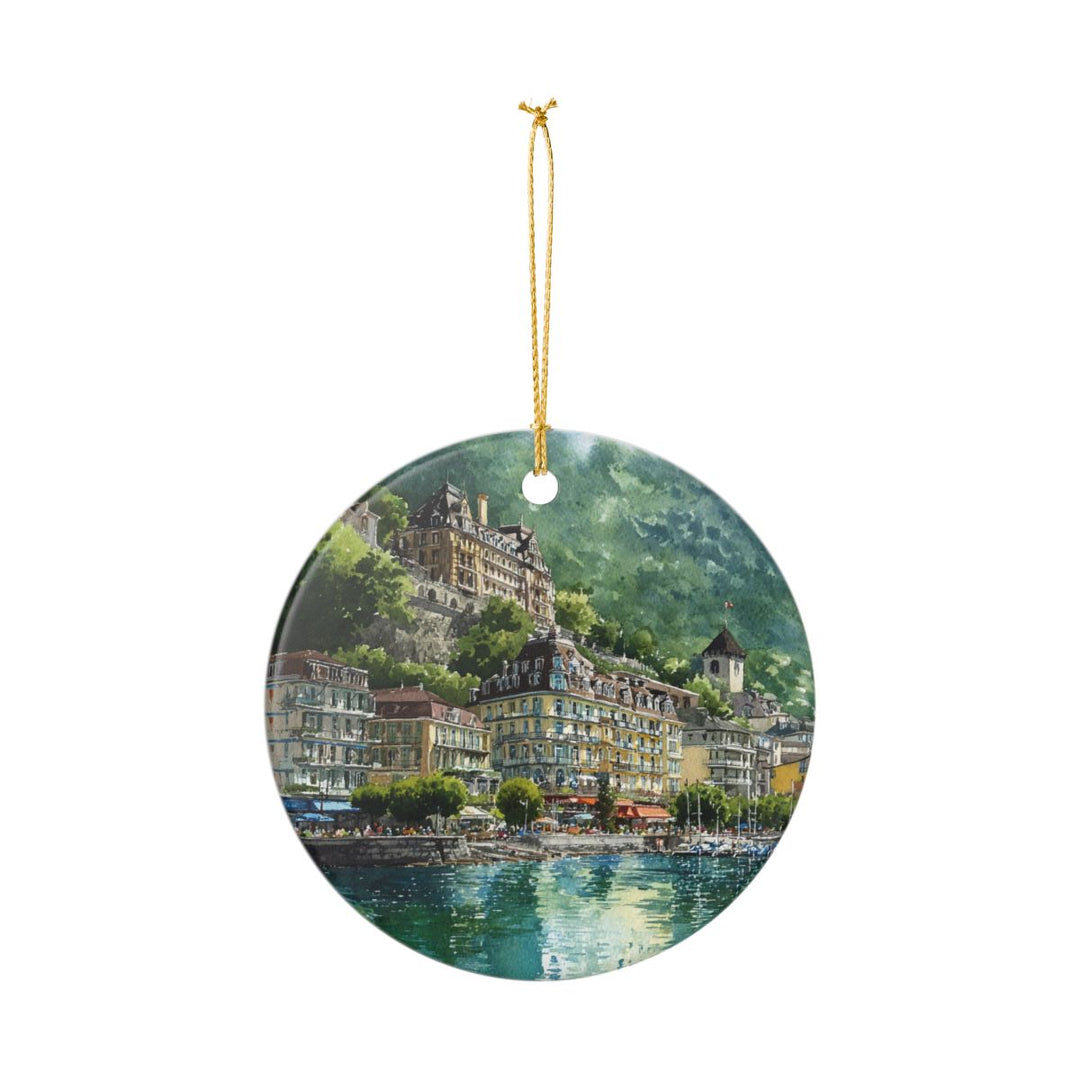 Montreux Switzerland Ornament: Unique Montreux Souvenir, Montreux Switzerland Xmas Decor, and Authentic Montreux Gift