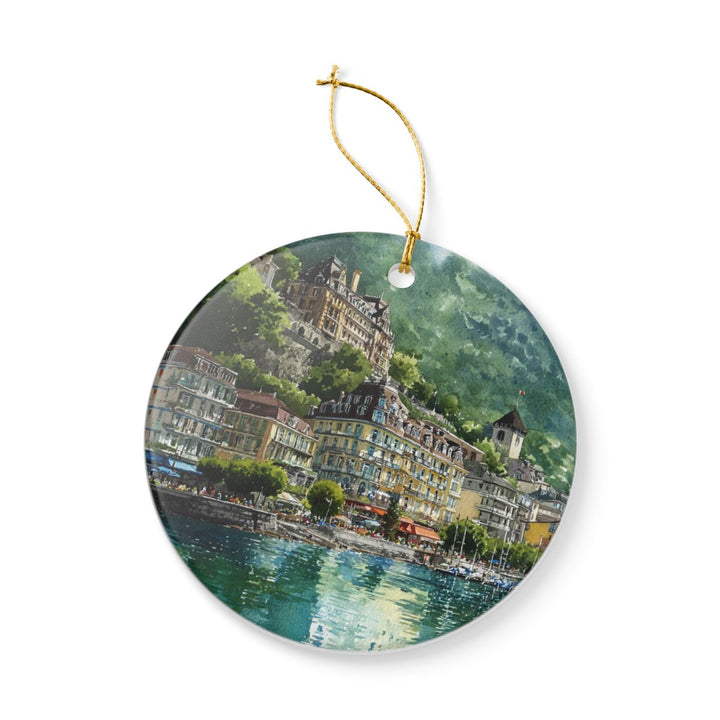 Montreux Switzerland Ornament: Unique Montreux Souvenir, Montreux Switzerland Xmas Decor, and Authentic Montreux Gift