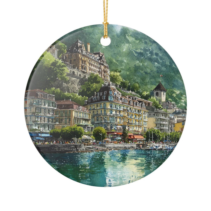 Montreux Switzerland Ornament: Unique Montreux Souvenir, Montreux Switzerland Xmas Decor, and Authentic Montreux Gift