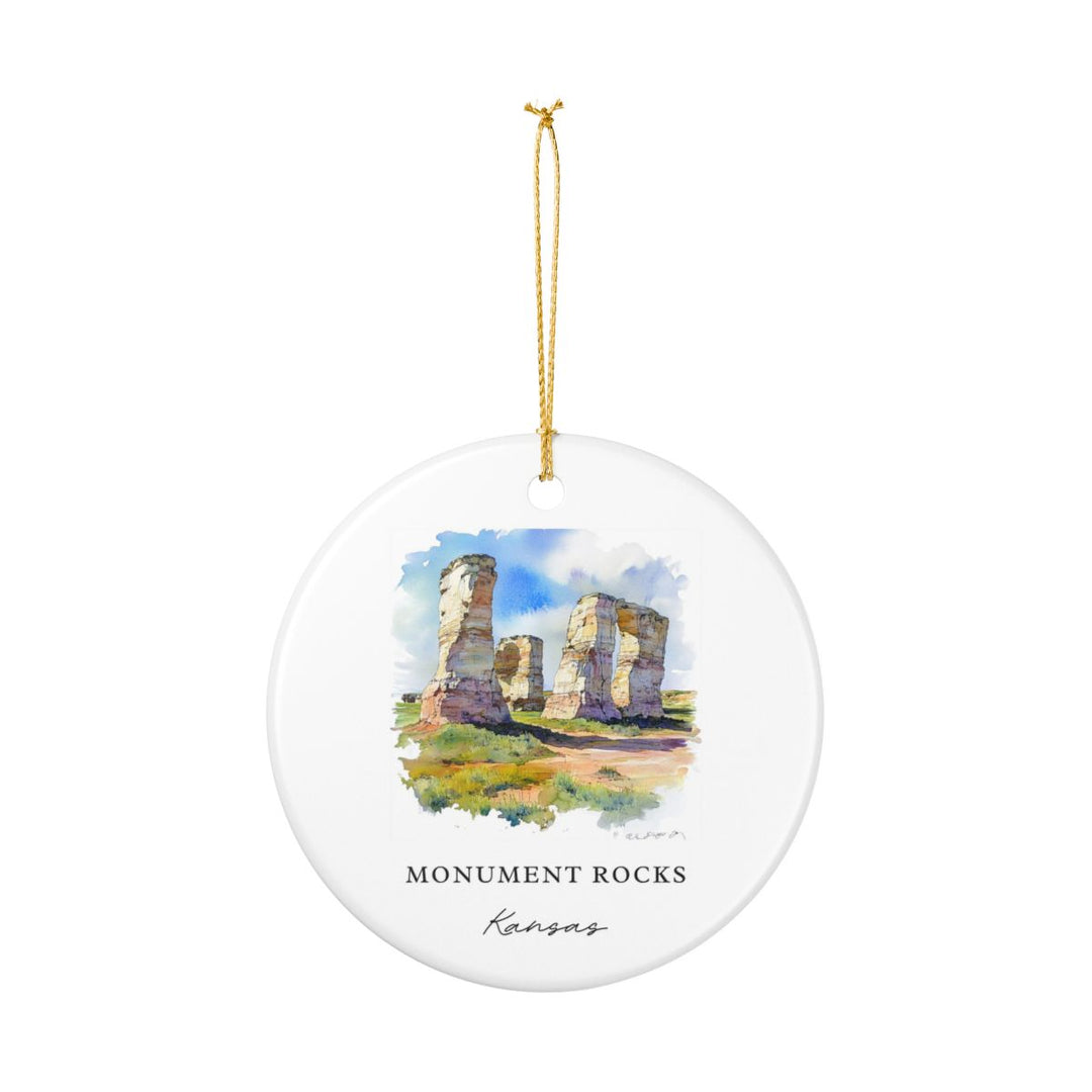 Monument Rocks Ornament: Unique Monument Rocks Souvenir, Monument Rocks Xmas Decor, and Authentic Monument Rocks Gift