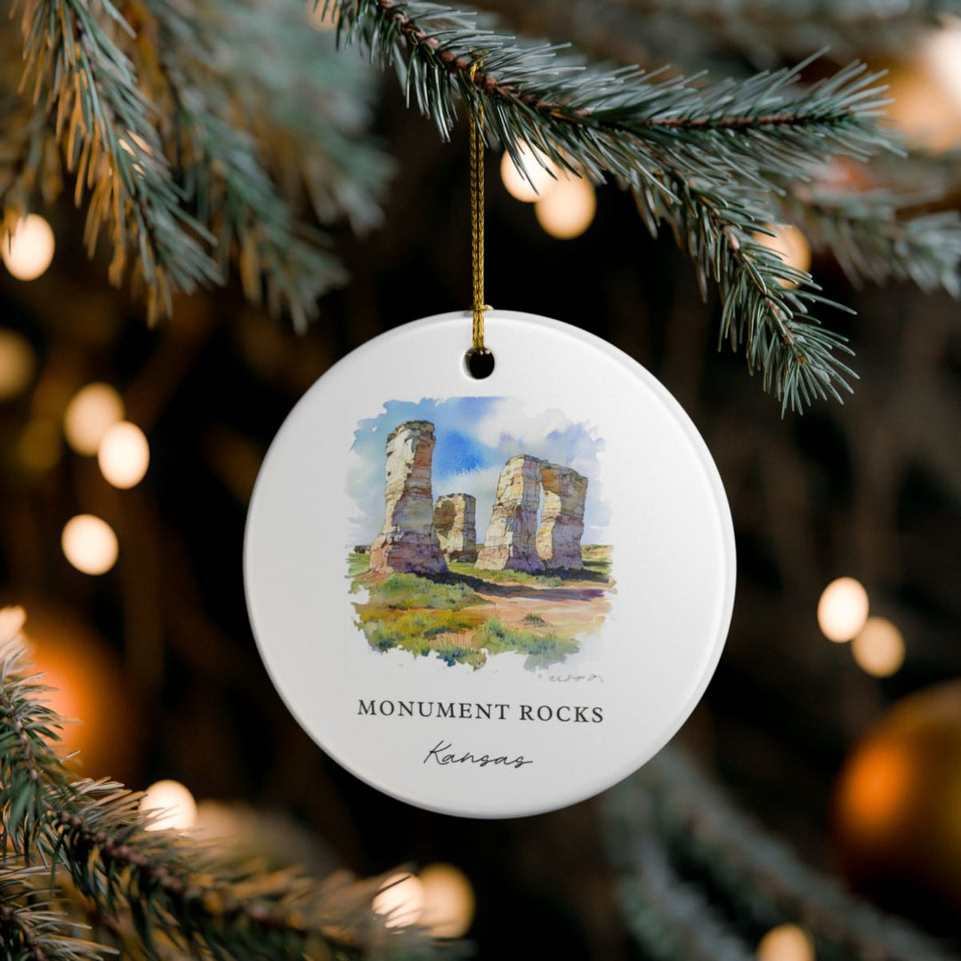 Monument Rocks Ornament: Unique Monument Rocks Souvenir, Monument Rocks Xmas Decor, and Authentic Monument Rocks Gift