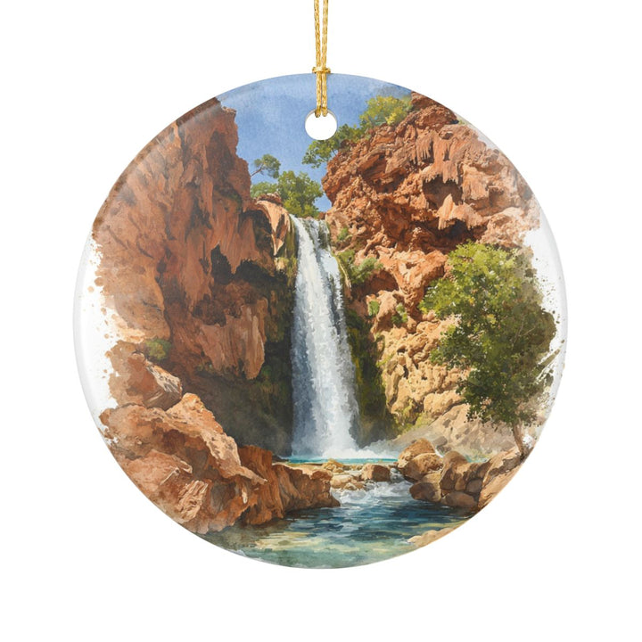 Mooney Falls Arizona USA Ornament: Unique Mooney Falls Souvenir, Mooney Falls Arizona Xmas Decor, and Authentic Mooney Falls Gift