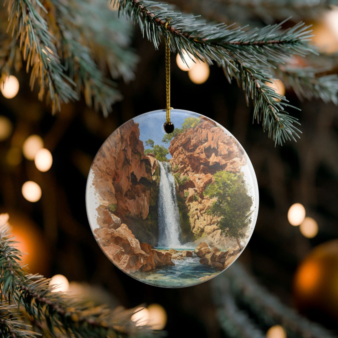 Mooney Falls Arizona USA Ornament: Unique Mooney Falls Souvenir, Mooney Falls Arizona Xmas Decor, and Authentic Mooney Falls Gift