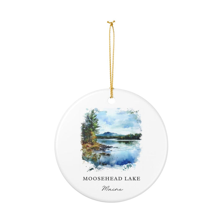 Moosehead Lake Maine USA Ornament: Unique Moosehead Lake Souvenir, Moosehead Lake Maine Xmas Decor, and Authentic Moosehead Lake Gift