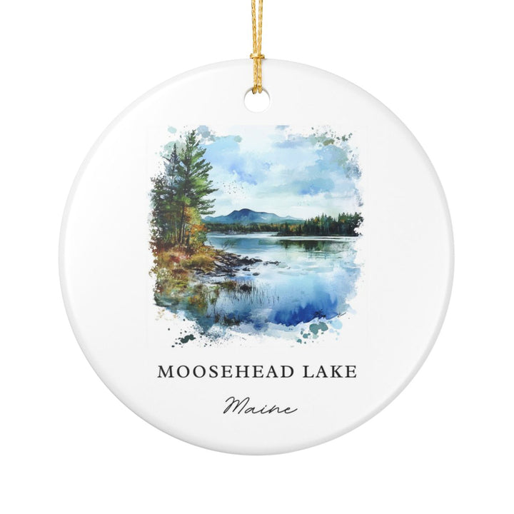 Moosehead Lake Maine USA Ornament: Unique Moosehead Lake Souvenir, Moosehead Lake Maine Xmas Decor, and Authentic Moosehead Lake Gift