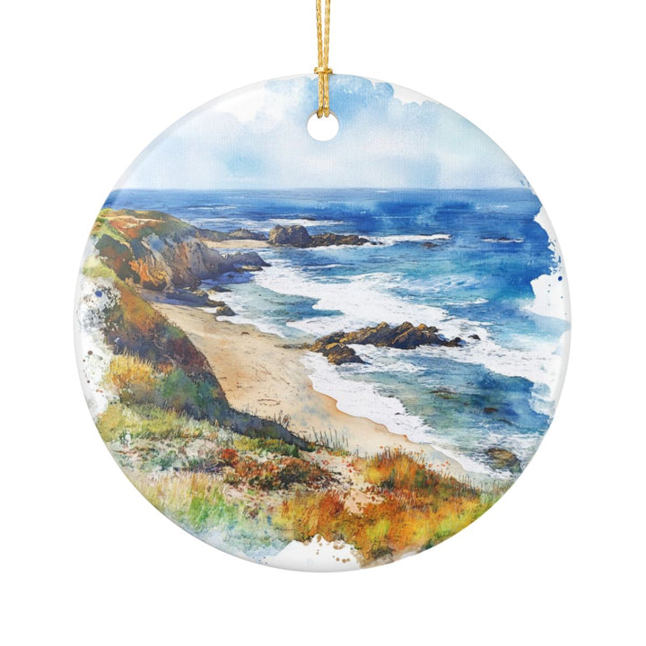 Moss Beach California USA Ornament: Unique Moss Beach Souvenir, Moss Beach California Xmas Decor, and Authentic Moss Beach Gift