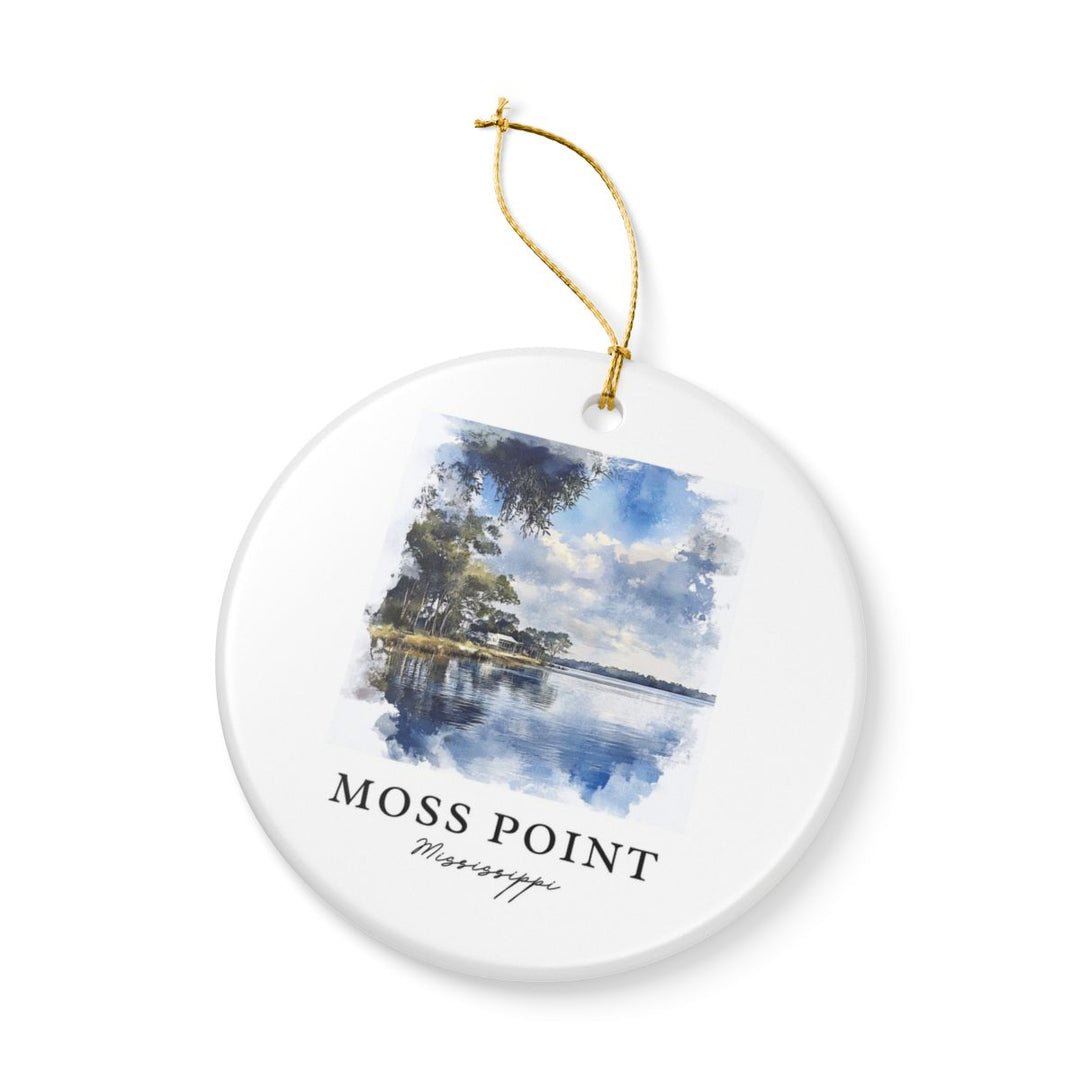 Moss Point Mississippi USA Ornament: Unique Moss Point Souvenir, Moss Point Mississippi Xmas Decor, and Authentic Moss Point Gift