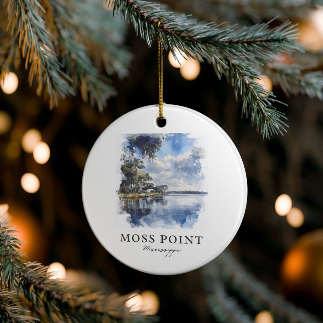 Moss Point Mississippi USA Ornament: Unique Moss Point Souvenir, Moss Point Mississippi Xmas Decor, and Authentic Moss Point Gift