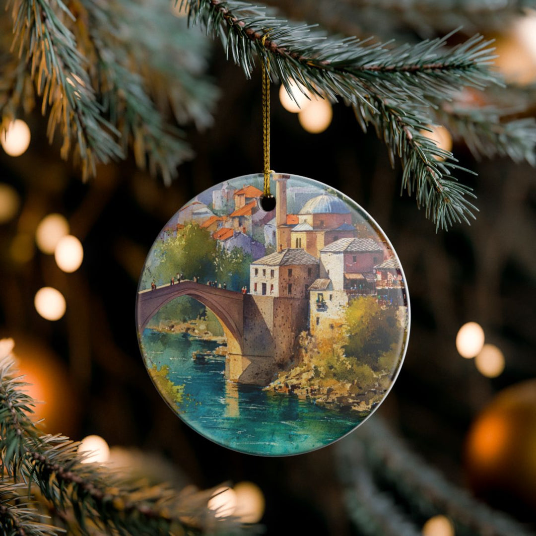 Mostar Bosnia and Herzegovina Ornament: Unique Mostar Bosnia and Herzegovina Souvenir, Mostar Bosnia and Herzegovina Xmas Decor