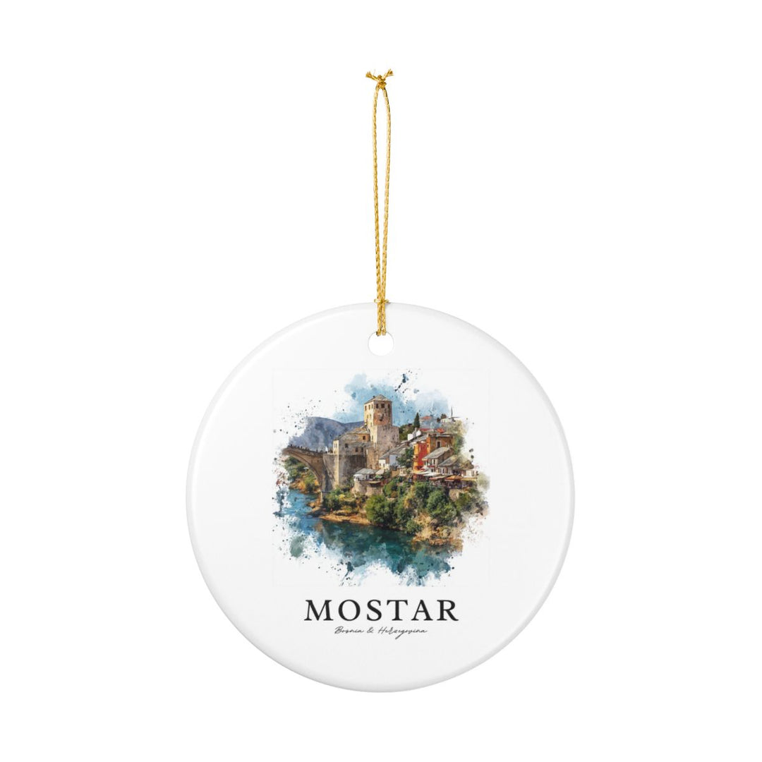 Mostar Bosnia &amp; Herzegovina Ornament: Unique Mostar Souvenir, Mostar Bosnia &amp; Herzegovina Xmas Decor, and Authentic Mostar Gift