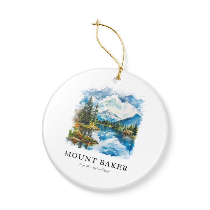 Mount Baker USA Ornament: Unique Mount Baker Souvenir, Mount Baker USA Xmas Decor, and Authentic Mount Baker Gift