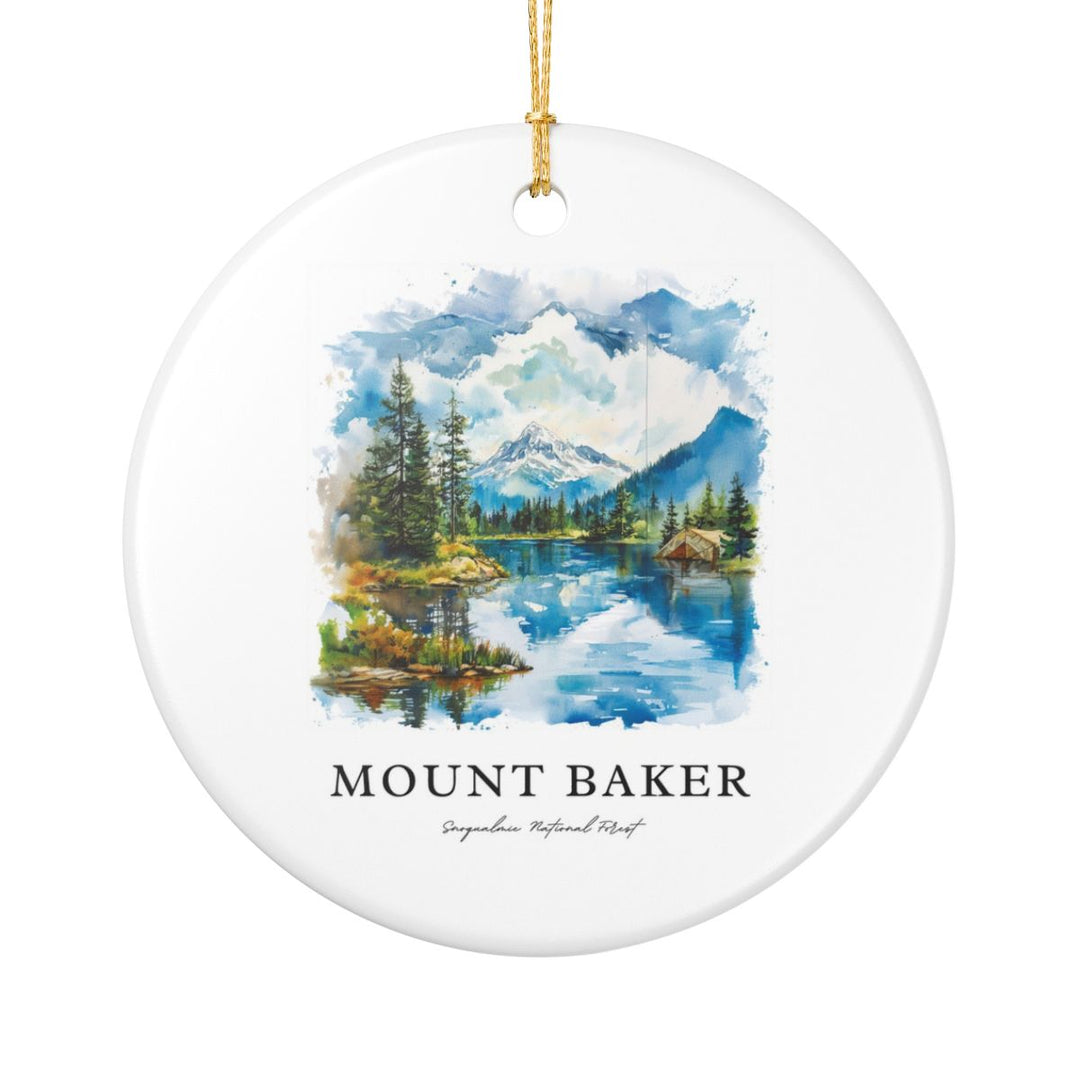 Mount Baker USA Ornament: Unique Mount Baker Souvenir, Mount Baker USA Xmas Decor, and Authentic Mount Baker Gift