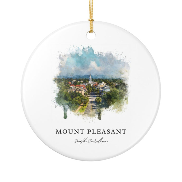 Mount Pleasant South Carolina Ornament: Unique Mount Pleasant Souvenir, Mount Pleasant South Carolina Xmas Decor, and Authentic Mount Pleasant Gift