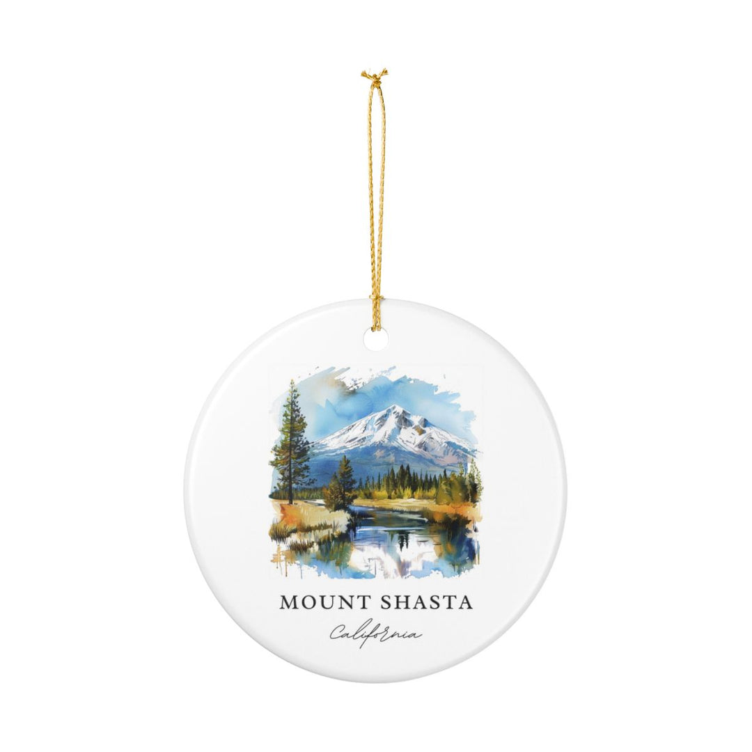Mount Shasta California Ornament: Unique Mount Shasta Souvenir, Mount Shasta California Xmas Decor, and Authentic Mount Shasta Gift