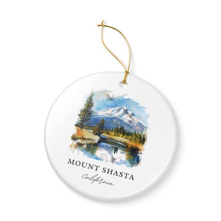 Mount Shasta California Ornament: Unique Mount Shasta Souvenir, Mount Shasta California Xmas Decor, and Authentic Mount Shasta Gift