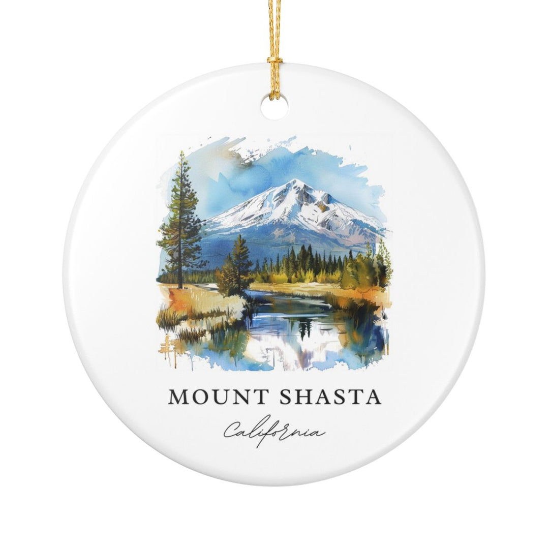 Mount Shasta California Ornament: Unique Mount Shasta Souvenir, Mount Shasta California Xmas Decor, and Authentic Mount Shasta Gift