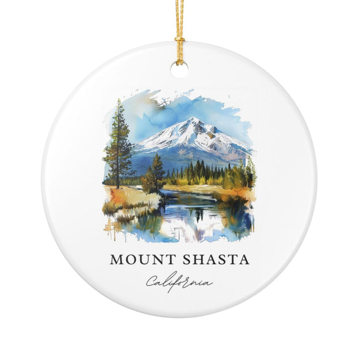 Mount Shasta California Ornament: Unique Mount Shasta Souvenir, Mount Shasta California Xmas Decor, and Authentic Mount Shasta Gift