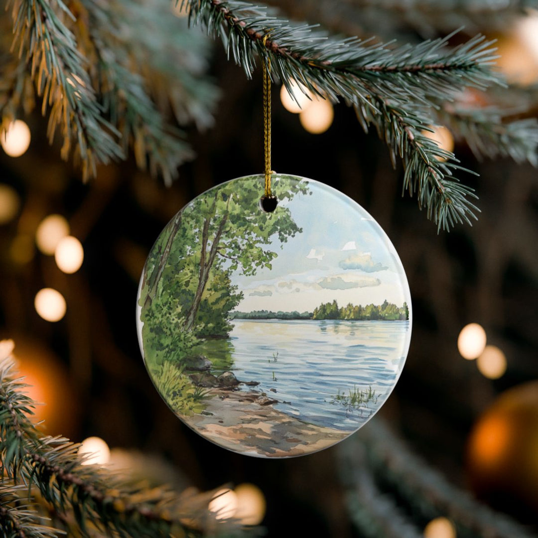 Mullett Lake Michigan USA Ornament: Unique Mullett Lake Souvenir, Mullett Lake Michigan Xmas Decor, and Authentic Mullett Lake Gift
