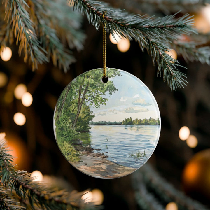 Mullett Lake Michigan USA Ornament: Unique Mullett Lake Souvenir, Mullett Lake Michigan Xmas Decor, and Authentic Mullett Lake Gift