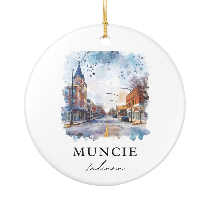 Muncie Indiana Ornament: Unique Muncie Souvenir, Muncie Indiana Xmas Decor, and Authentic Muncie Gift