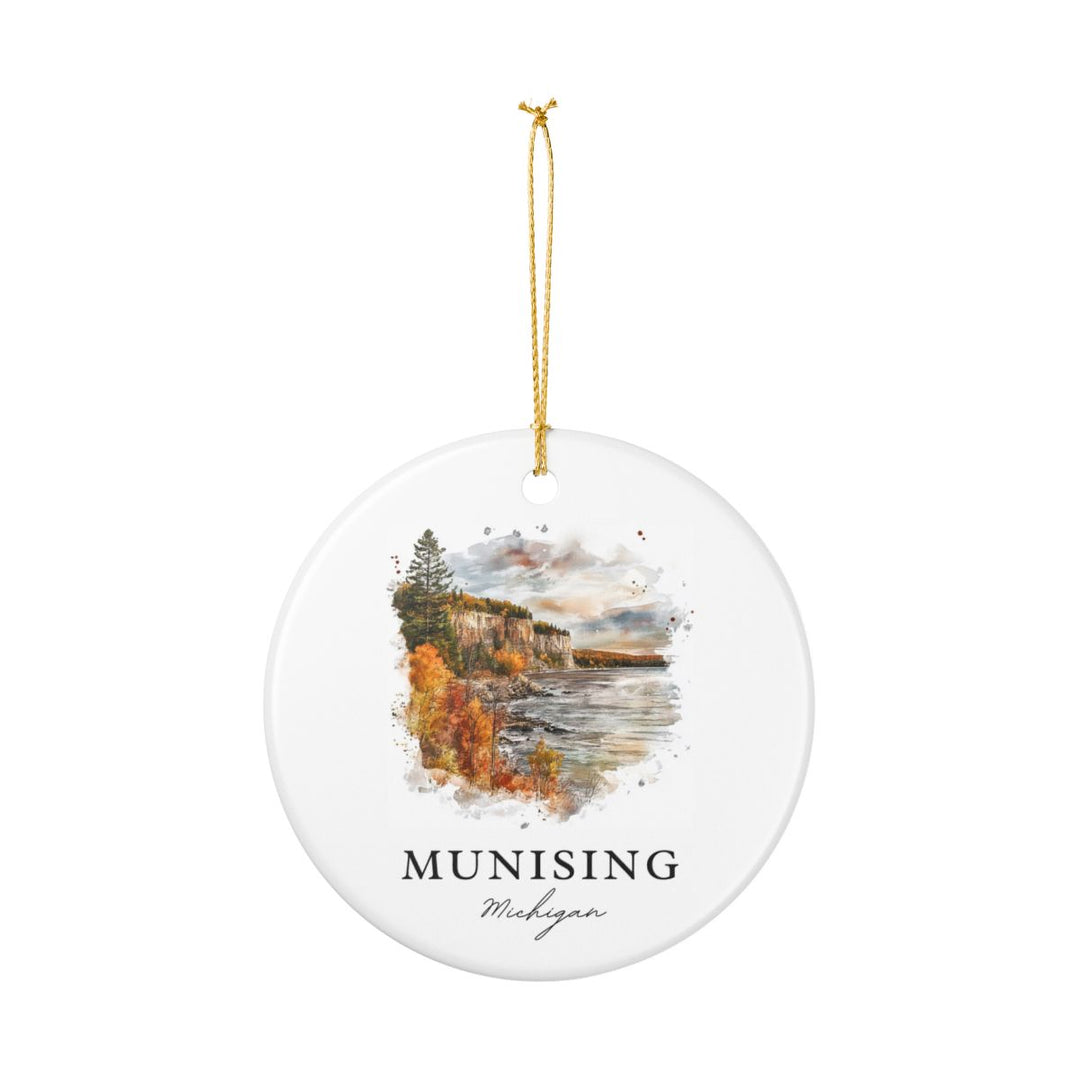 Munising Michigan Ornament: Unique Munising Souvenir, Munising Michigan Xmas Decor, and Authentic Munising Gift