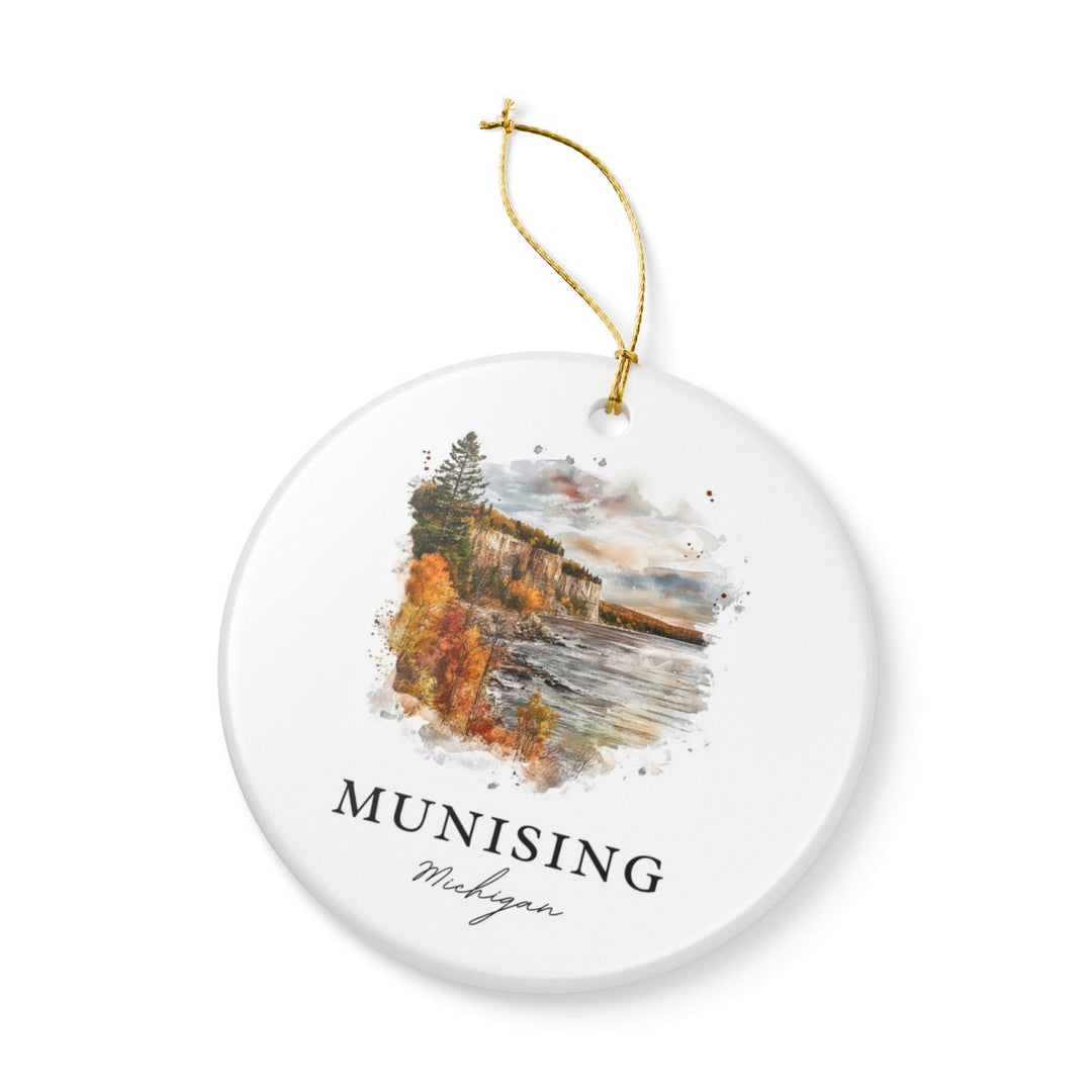 Munising Michigan Ornament: Unique Munising Souvenir, Munising Michigan Xmas Decor, and Authentic Munising Gift