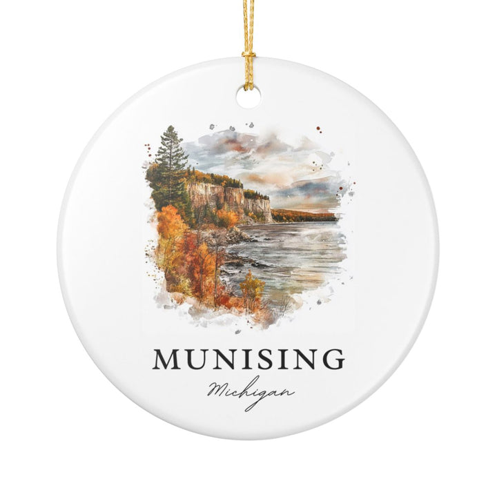 Munising Michigan Ornament: Unique Munising Souvenir, Munising Michigan Xmas Decor, and Authentic Munising Gift