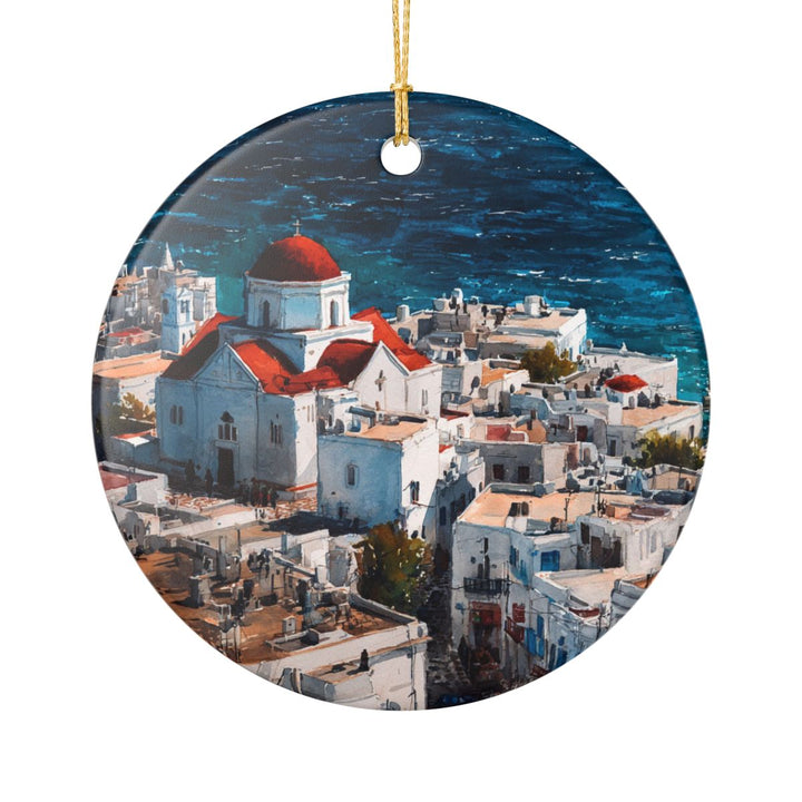 Mykonos Greece Ornament: Unique Mykonos Souvenir, Mykonos Greece Xmas Decor, and Authentic Mykonos Gift