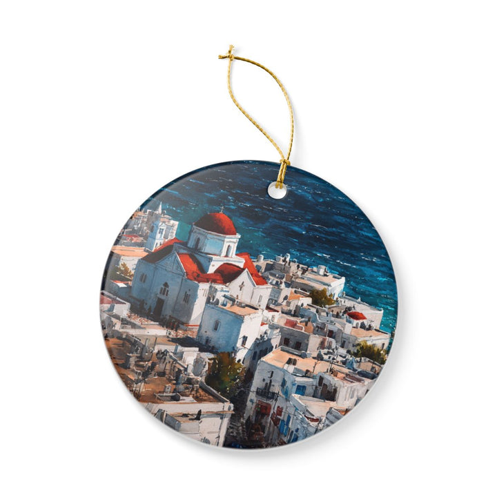 Mykonos Greece Ornament: Unique Mykonos Souvenir, Mykonos Greece Xmas Decor, and Authentic Mykonos Gift