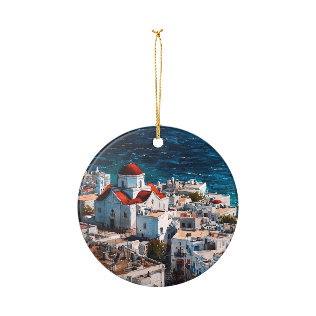 Mykonos Greece Ornament: Unique Mykonos Souvenir, Mykonos Greece Xmas Decor, and Authentic Mykonos Gift
