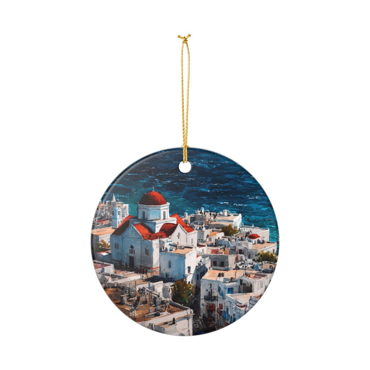 Mykonos Greece Ornament: Unique Mykonos Souvenir, Mykonos Greece Xmas Decor, and Authentic Mykonos Gift