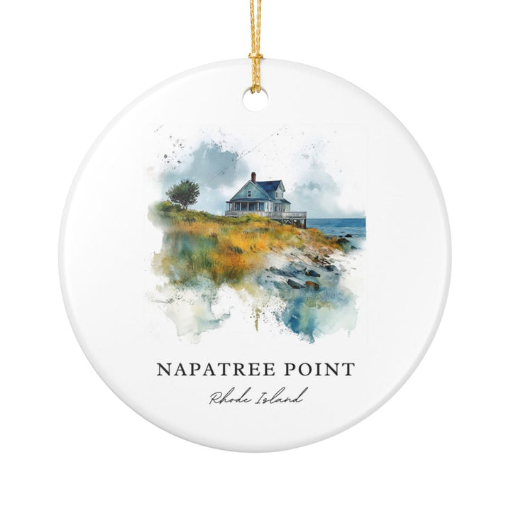 Napatree Point RI USA Ornament: Unique Napatree Point Souvenir, Napatree Point Rhode Island Xmas Decor, and Authentic Napatree Point Gift