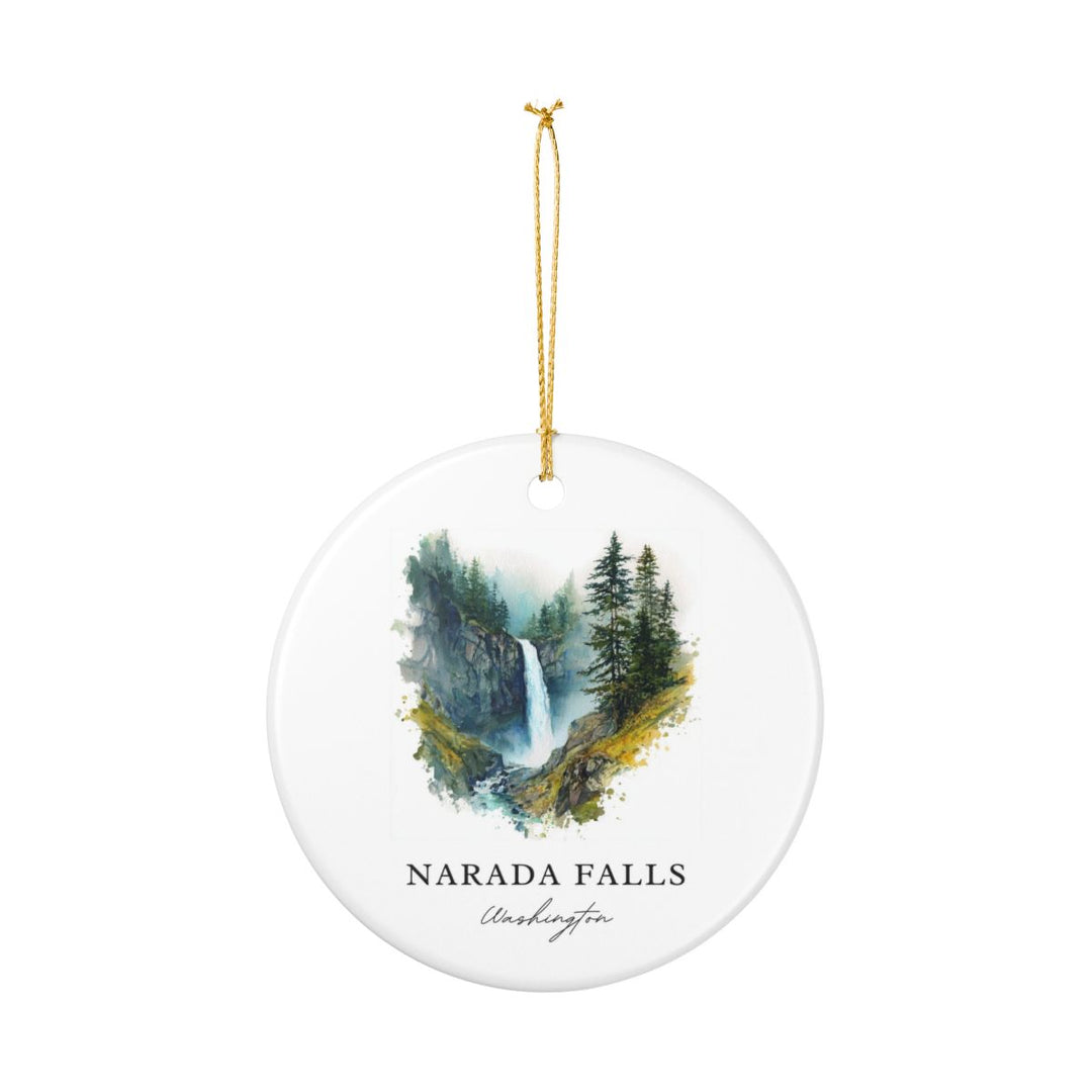 Narada Falls Washington USA Ornament: Unique Narada Falls Souvenir, Narada Falls Washington Xmas Decor, and Authentic Narada Falls Gift