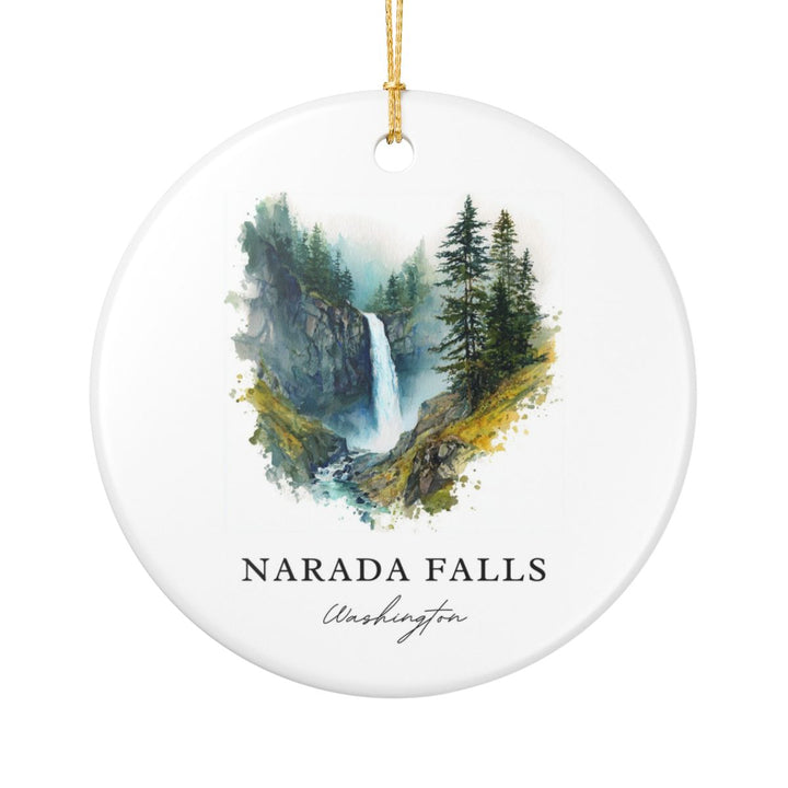 Narada Falls Washington USA Ornament: Unique Narada Falls Souvenir, Narada Falls Washington Xmas Decor, and Authentic Narada Falls Gift