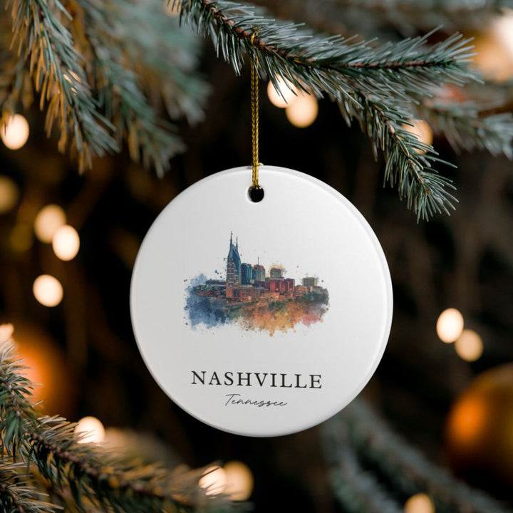Nashville Tennessee Ornament: Unique Nashville Souvenir, Nashville Tennessee Xmas Decor, and Authentic Nashville Gift