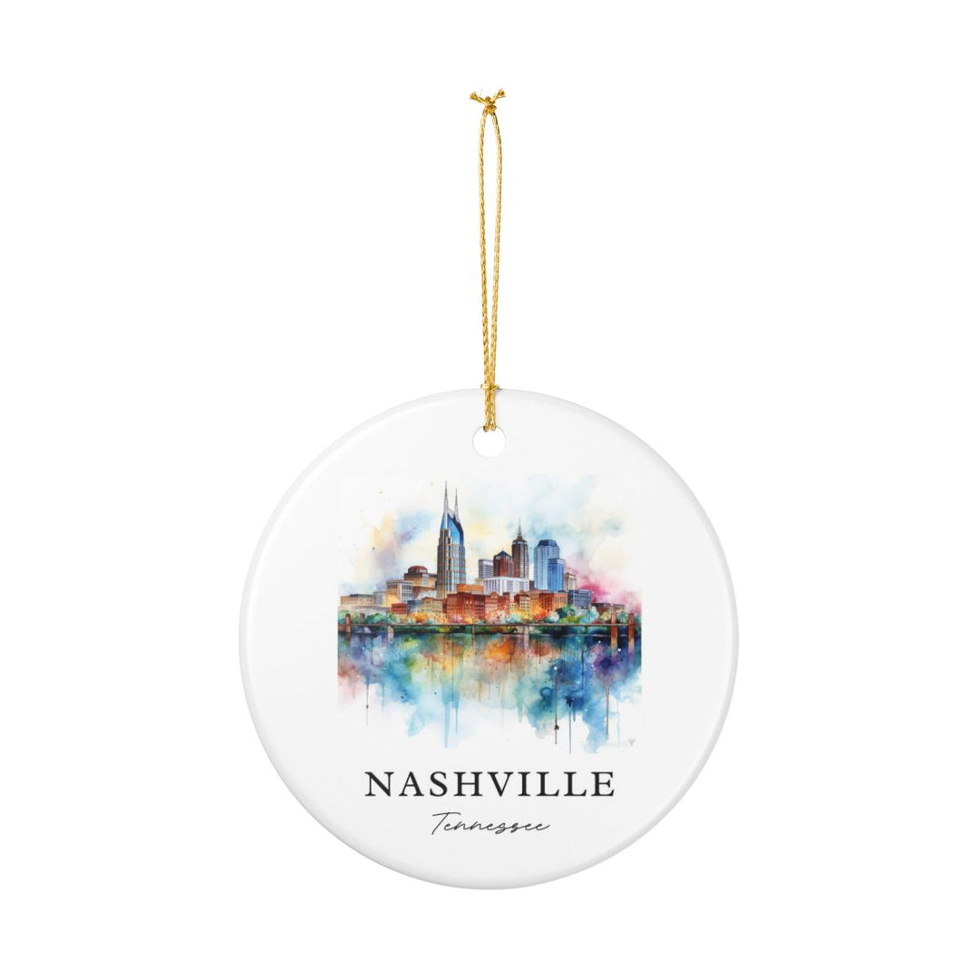 Nashville Tennessee USA Ornament: Unique Nashville Souvenir, Nashville Tennessee Xmas Decor, and Authentic Nashville Gift