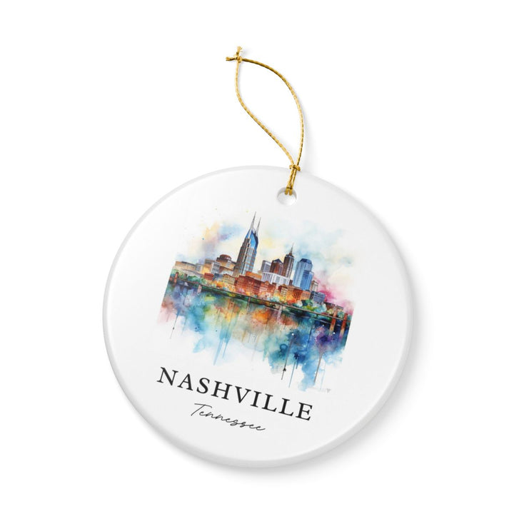 Nashville Tennessee USA Ornament: Unique Nashville Souvenir, Nashville Tennessee Xmas Decor, and Authentic Nashville Gift