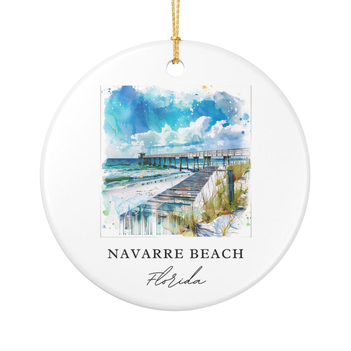 Navarre Beach FL USA Ornament: Unique Navarre Beach Souvenir, Navarre Beach Florida Xmas Decor, and Authentic Navarre Beach Gift