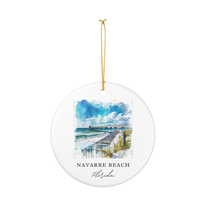 Navarre Beach FL USA Ornament: Unique Navarre Beach Souvenir, Navarre Beach Florida Xmas Decor, and Authentic Navarre Beach Gift