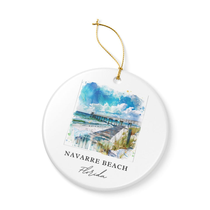 Navarre Beach FL USA Ornament: Unique Navarre Beach Souvenir, Navarre Beach Florida Xmas Decor, and Authentic Navarre Beach Gift
