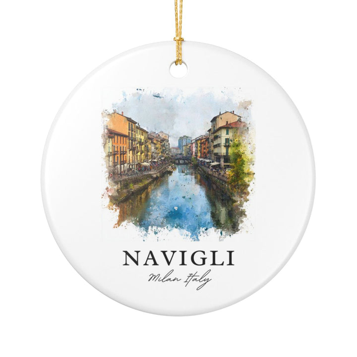 Navigli Milan Italy Ornament: Unique Navigli Milan Souvenir, Navigli Milan Italy Xmas Decor, and Authentic Navigli Milan Gift