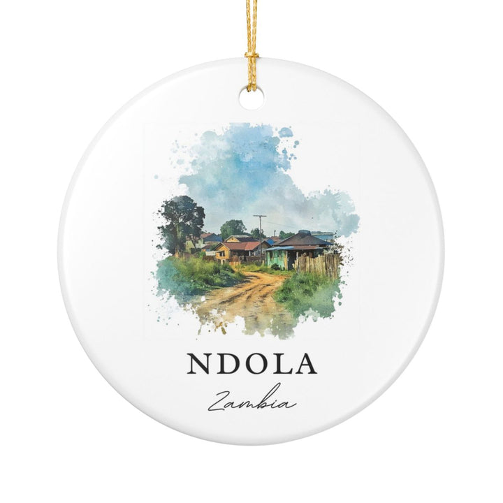 Ndola Zambia Ornament: Unique Ndola Zambia Souvenir, Ndola Zambia Xmas Decor, and Authentic Ndola Zambia Gift