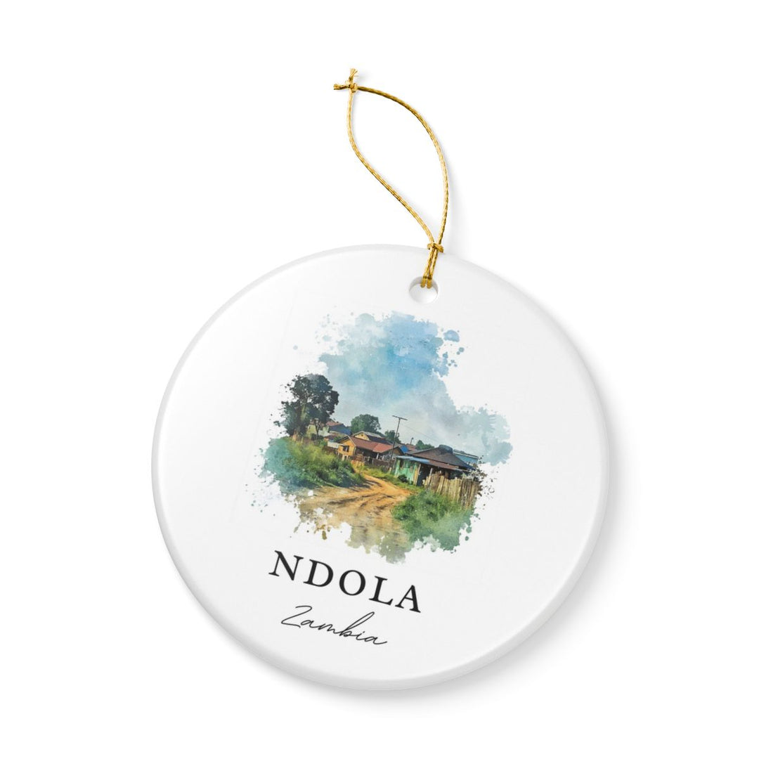 Ndola Zambia Ornament: Unique Ndola Zambia Souvenir, Ndola Zambia Xmas Decor, and Authentic Ndola Zambia Gift