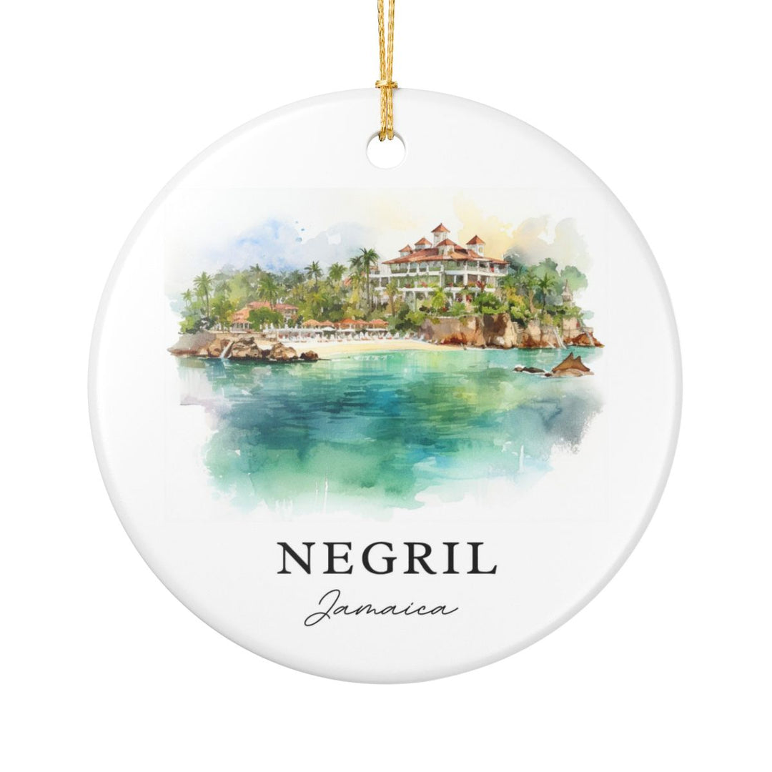 Negril Jamaica Ornament: Unique Negril Jamaica Souvenir, Negril Jamaica Xmas Decor, and Authentic Negril Jamaica Gift