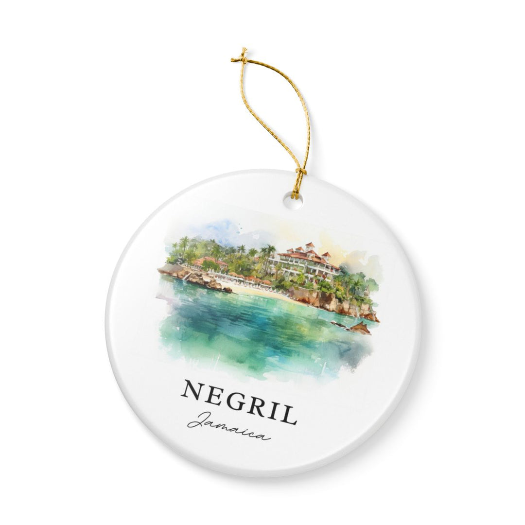 Negril Jamaica Ornament: Unique Negril Jamaica Souvenir, Negril Jamaica Xmas Decor, and Authentic Negril Jamaica Gift
